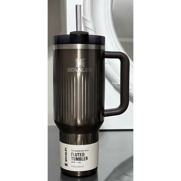Stanley Quencher H2.0 Fluted Tumbler 40oz, GUNMETAL SHINE
